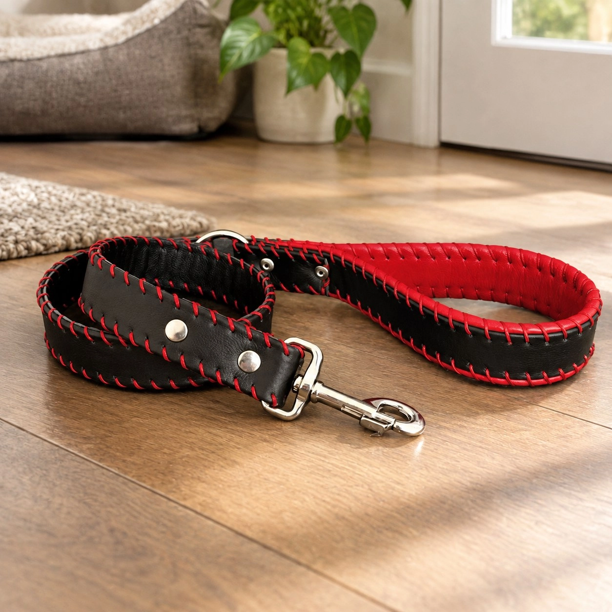 Bestia Laisse en cuir souple cousue main — Colliers, laisses et harnais