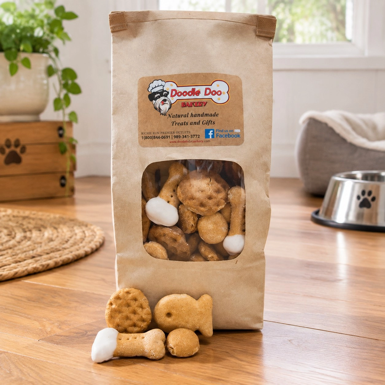 Doodle Doo Homemade Dog Treat Party Bag – 1 lb Variety Mix — Friandises et os à mâcher