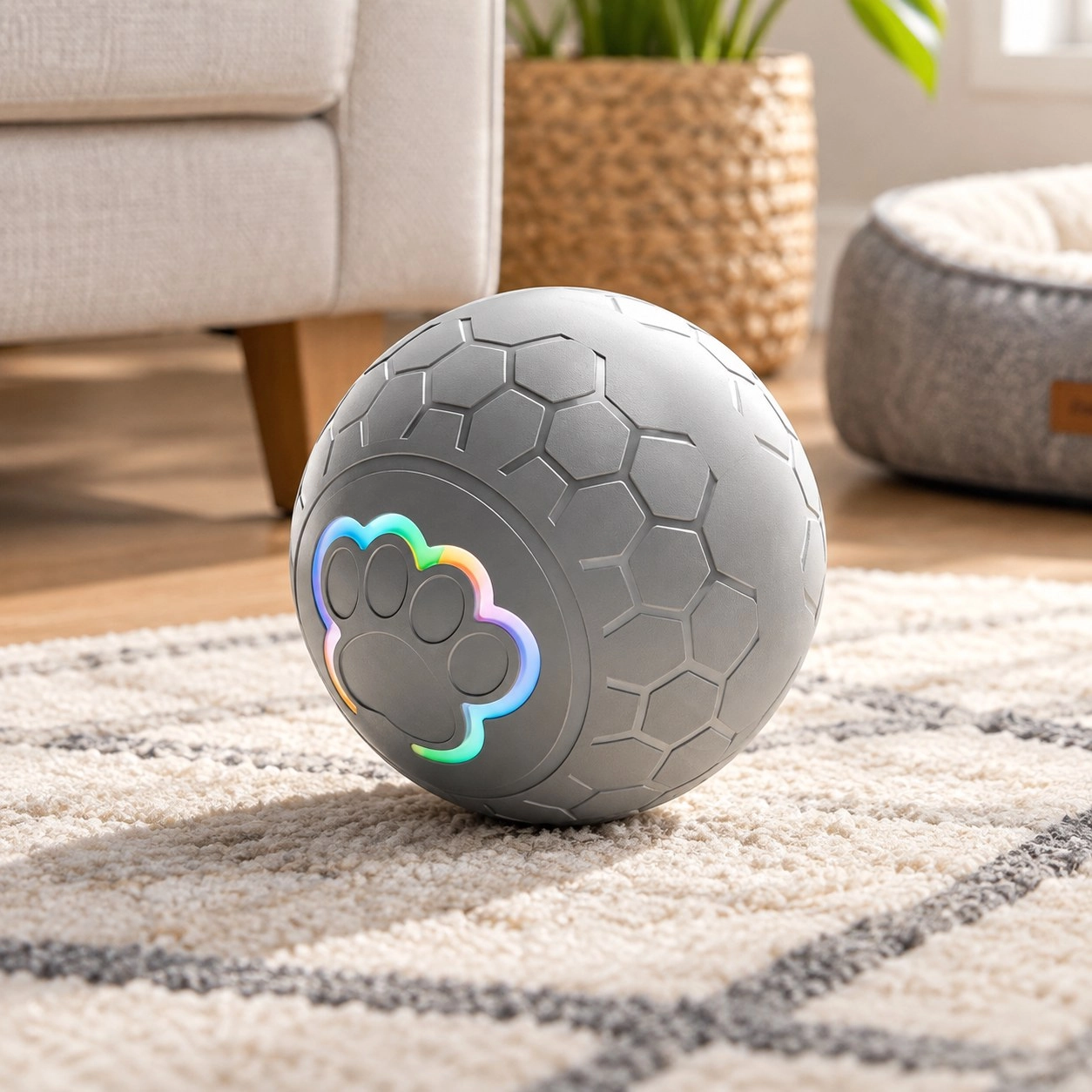 Tm Balle interactive pour chien - Gris Rayé — Jouets