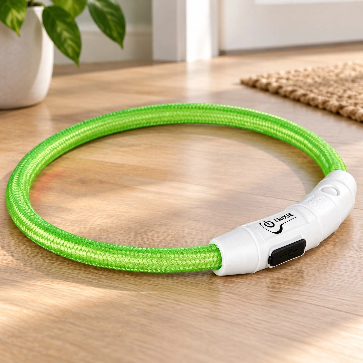 Collier LED pour Animaux Trixie Flash USB Vert