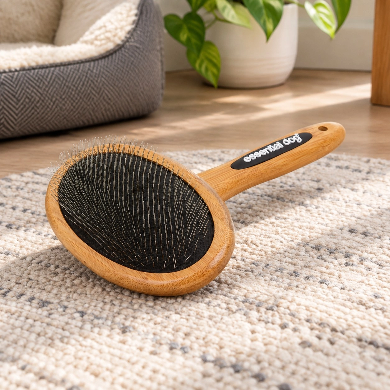 Essential Dog Brosse Slicker en Bambou Naturel : Chiens & Chats — Toilettage
