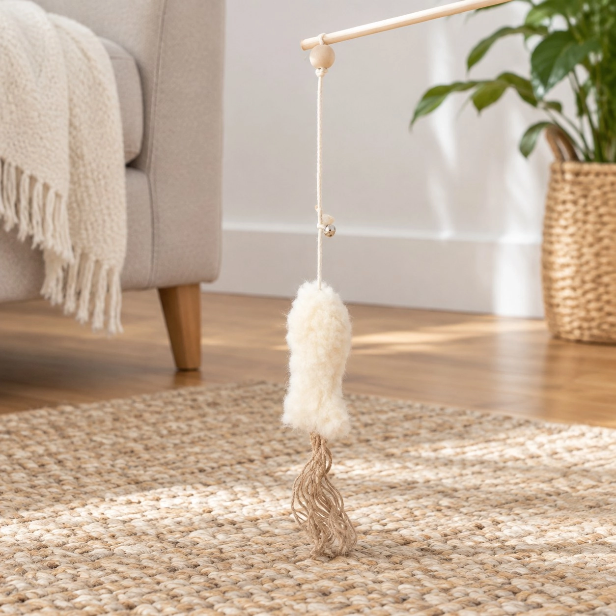 Mellow Pet Store Jouet pour chat en peau de mouton naturelle : Poisson