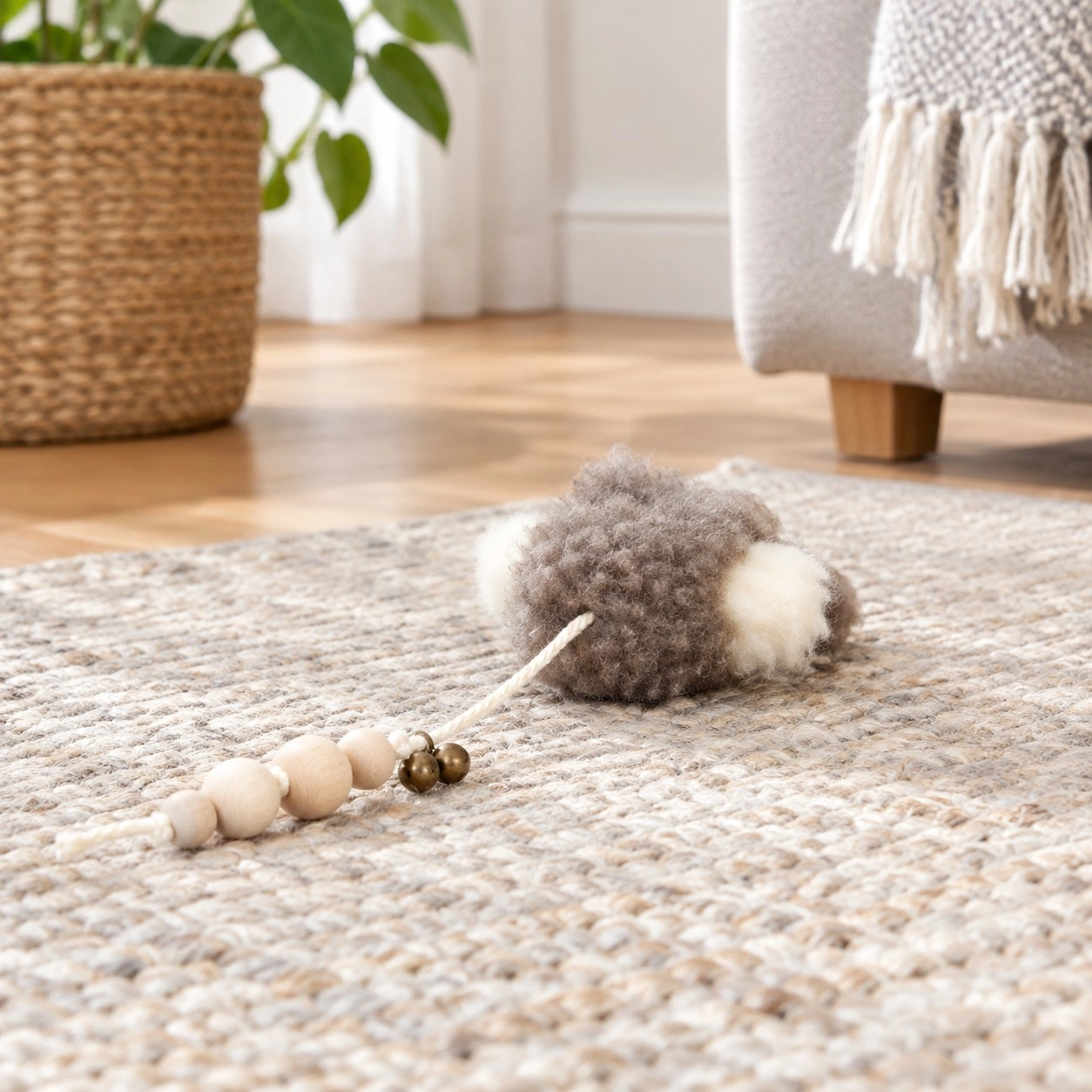 Mellow Pet Store Jouet pour chat en peau de mouton naturelle : Pieuvre