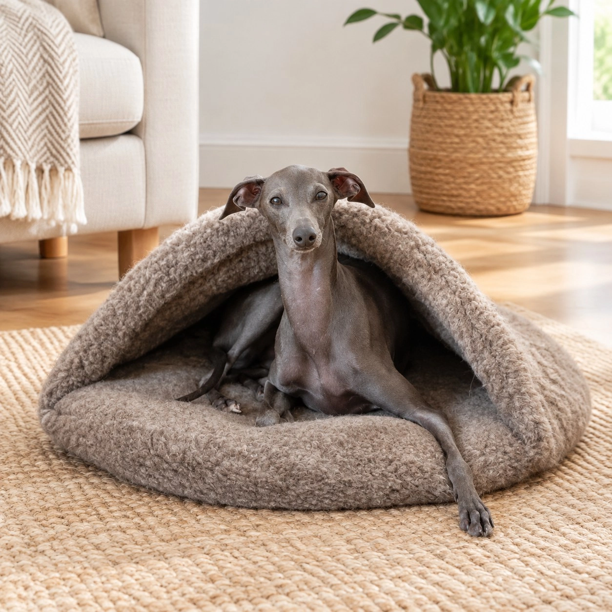 Mellow Pet Store Terrier en laine naturelle pour animal - Beige — Arbres à chat et griffoirs