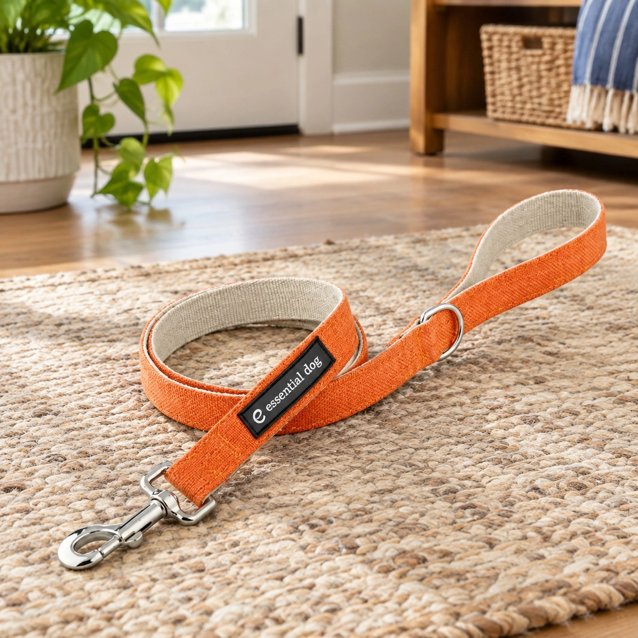 Essential Dog Laisse pour chien en chanvre biologique & coton - Orange Burst — Colliers, laisses et harnais