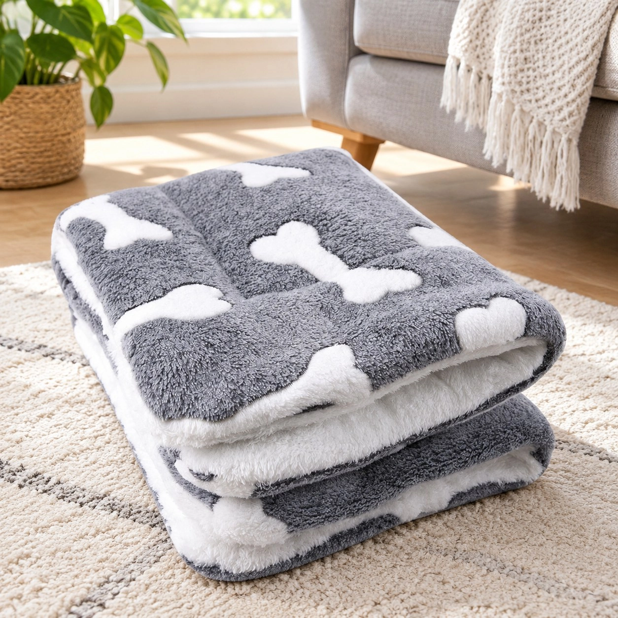 Oba Couverture pour animal, couchage pour chien, tapis pour chat, flanelle épaissie, accessoires pour se tenir au chaud en hiver, sommeil pour coussin de canapé, fournitures de tapis domestique — Paniers et caisses