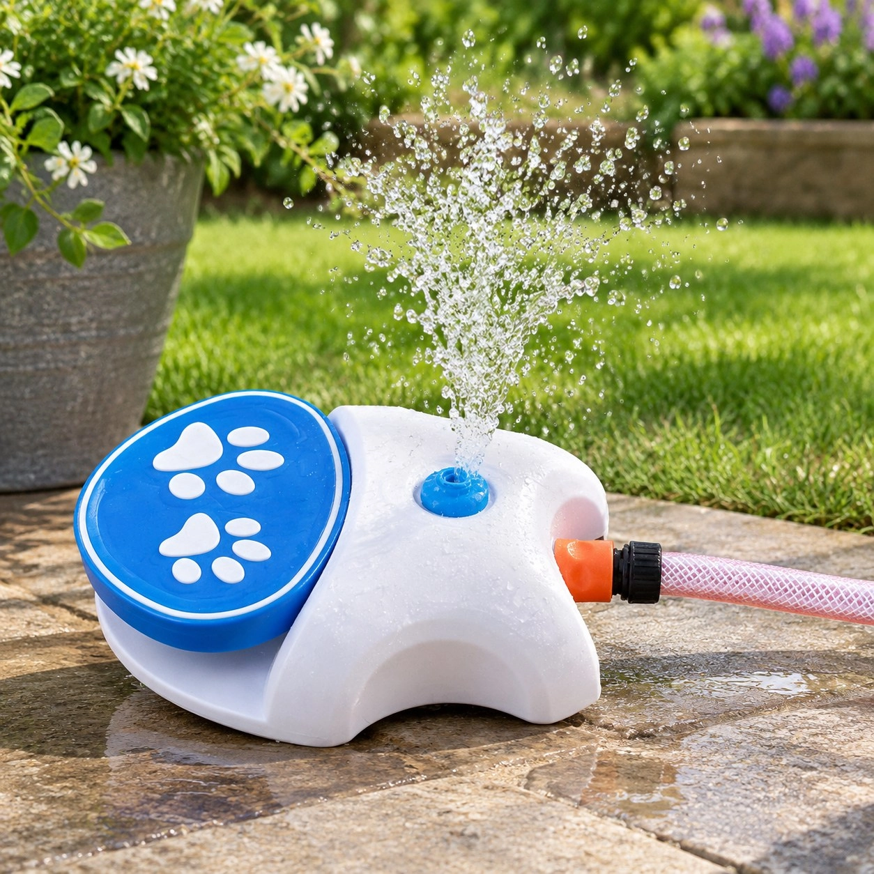 Lpt Fontaine à eau extérieure à activation par pression pour animal — Jouets