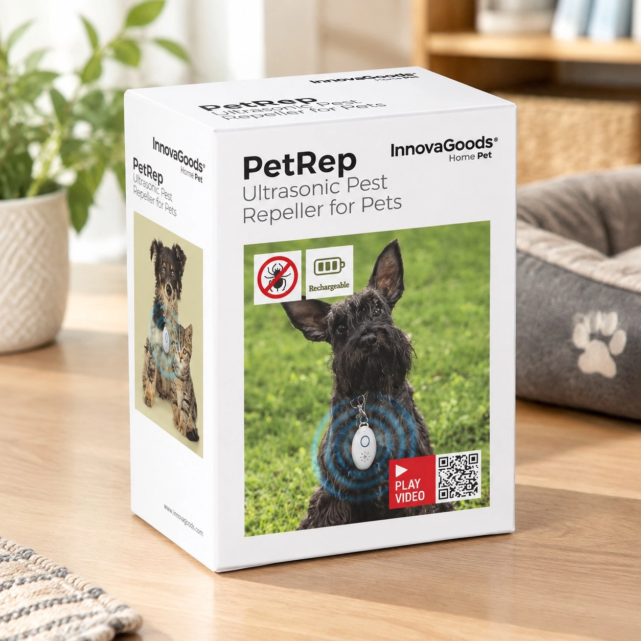 Rechargeable Ultrasound Parasite Repellent for Pets PetRep InnovaGoods — Antiparasitaires