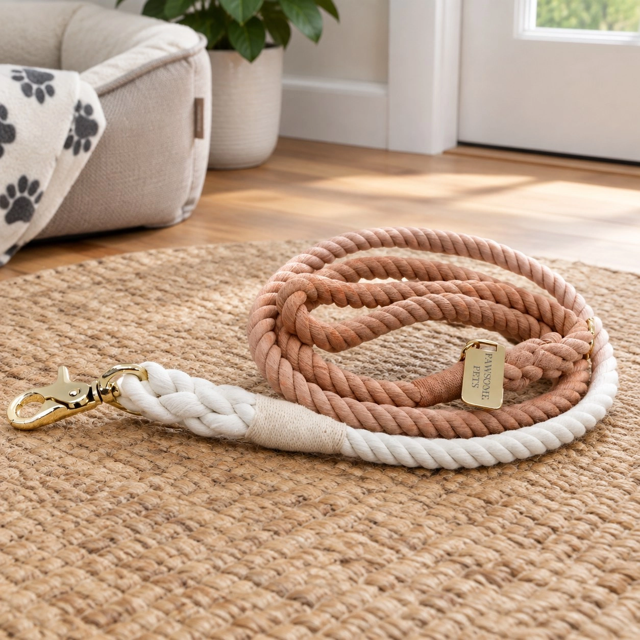 Pawsome Pets New York Laisse en corde - Birch — Colliers, laisses et harnais