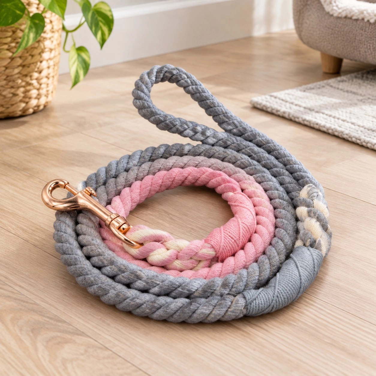 Pawsome Pets New York Laisse en corde - Camellia — Colliers, laisses et harnais