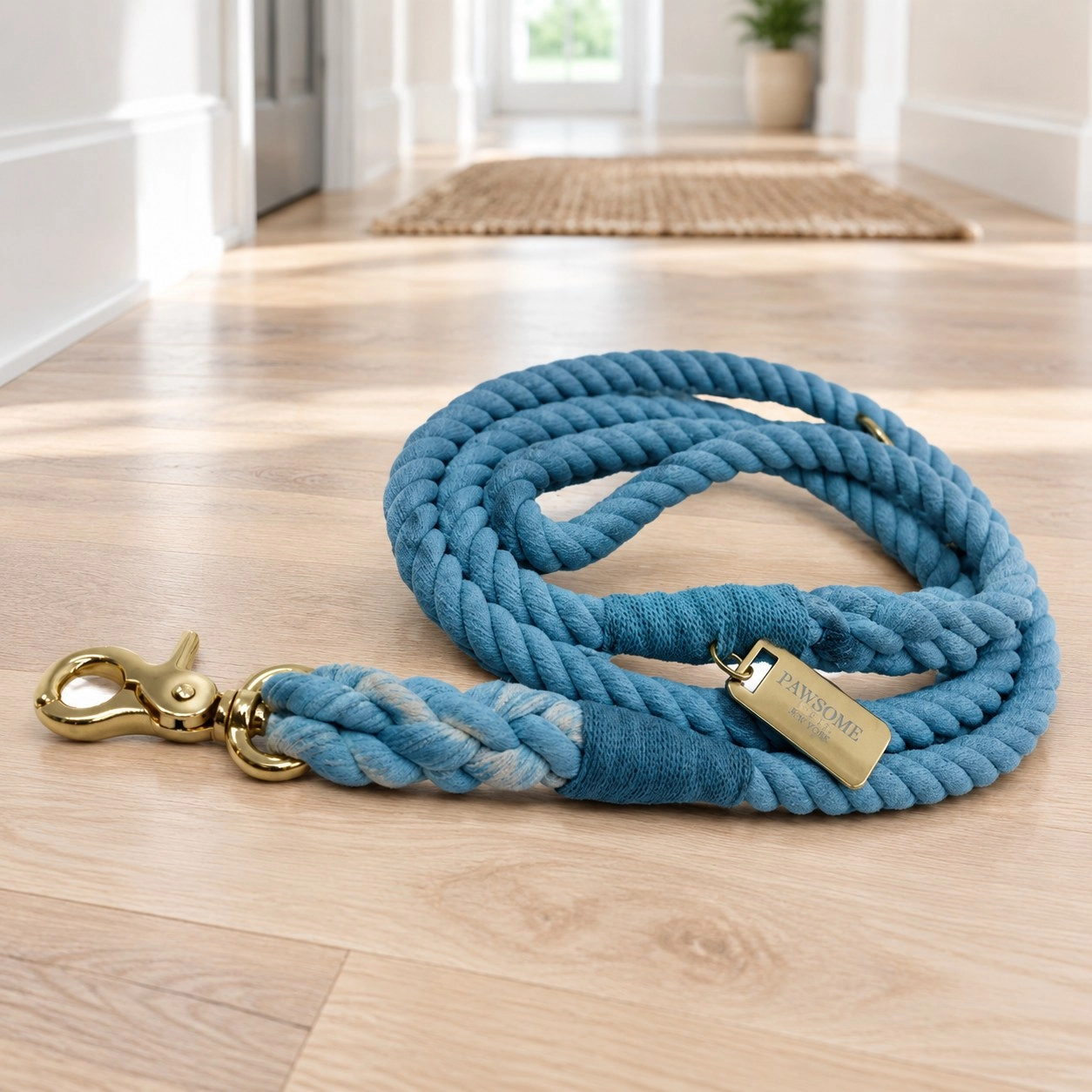 Pawsome Pets New York Laisse en corde - Denim — Colliers, laisses et harnais