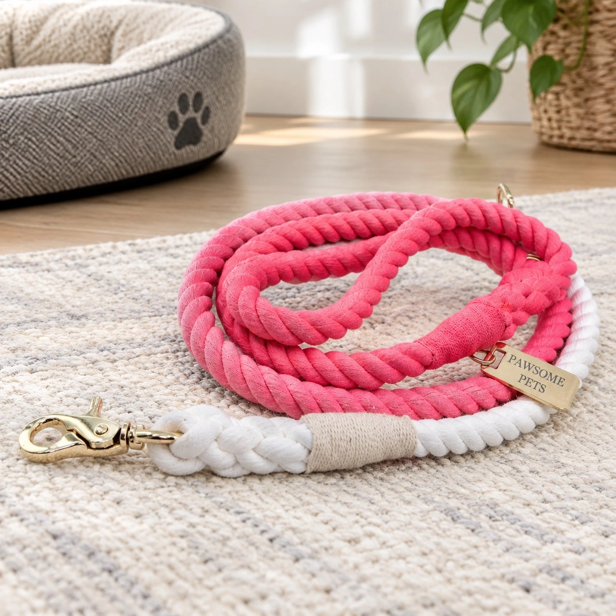 Pawsome Pets New York Laisse en corde - Flamingo — Colliers, laisses et harnais