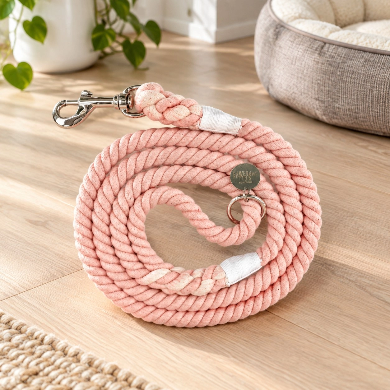 Pawsome Pets New York Laisse en corde - Light coral pink — Colliers, laisses et harnais