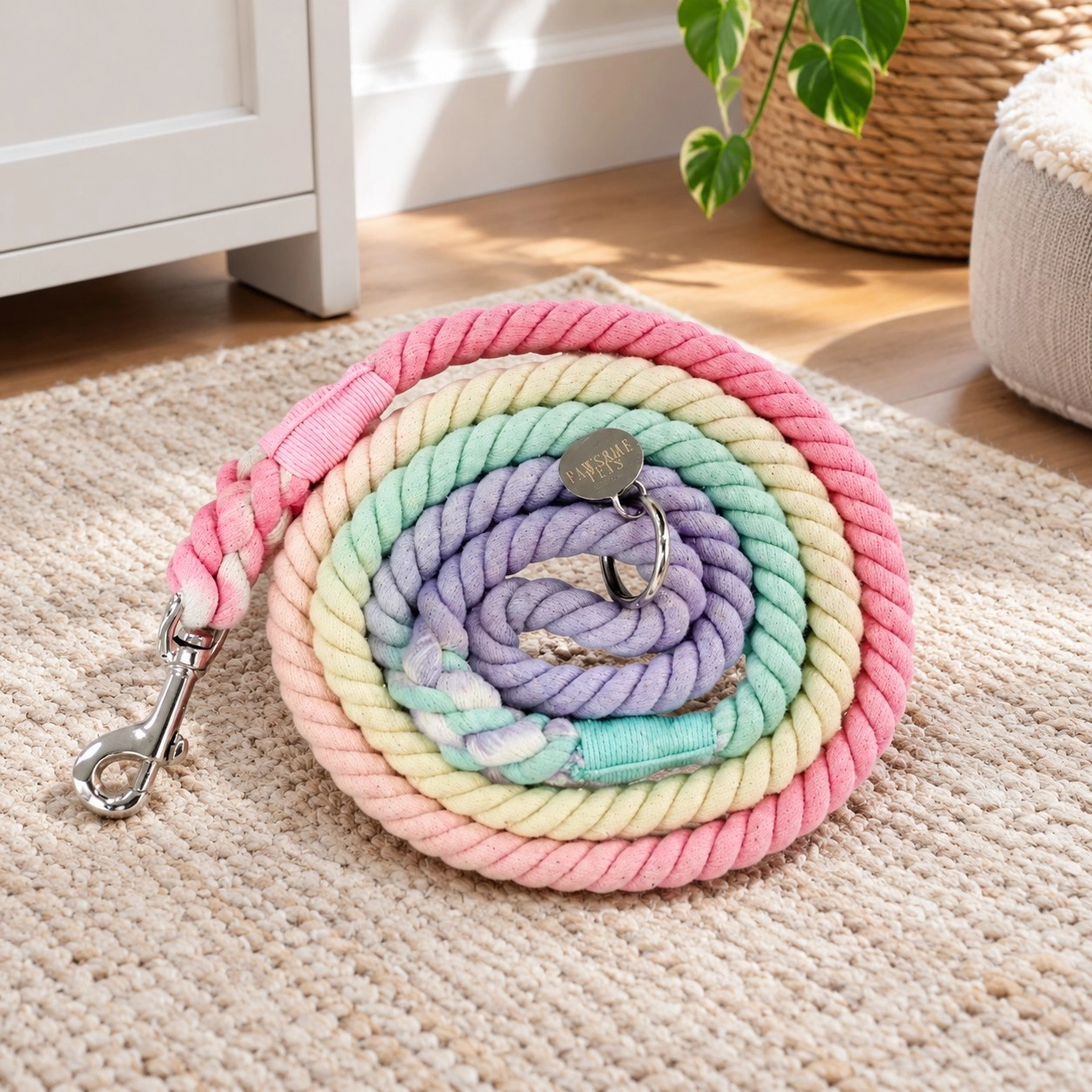 Pawsome Pets New York Laisse en corde - Light rainbow — Colliers, laisses et harnais