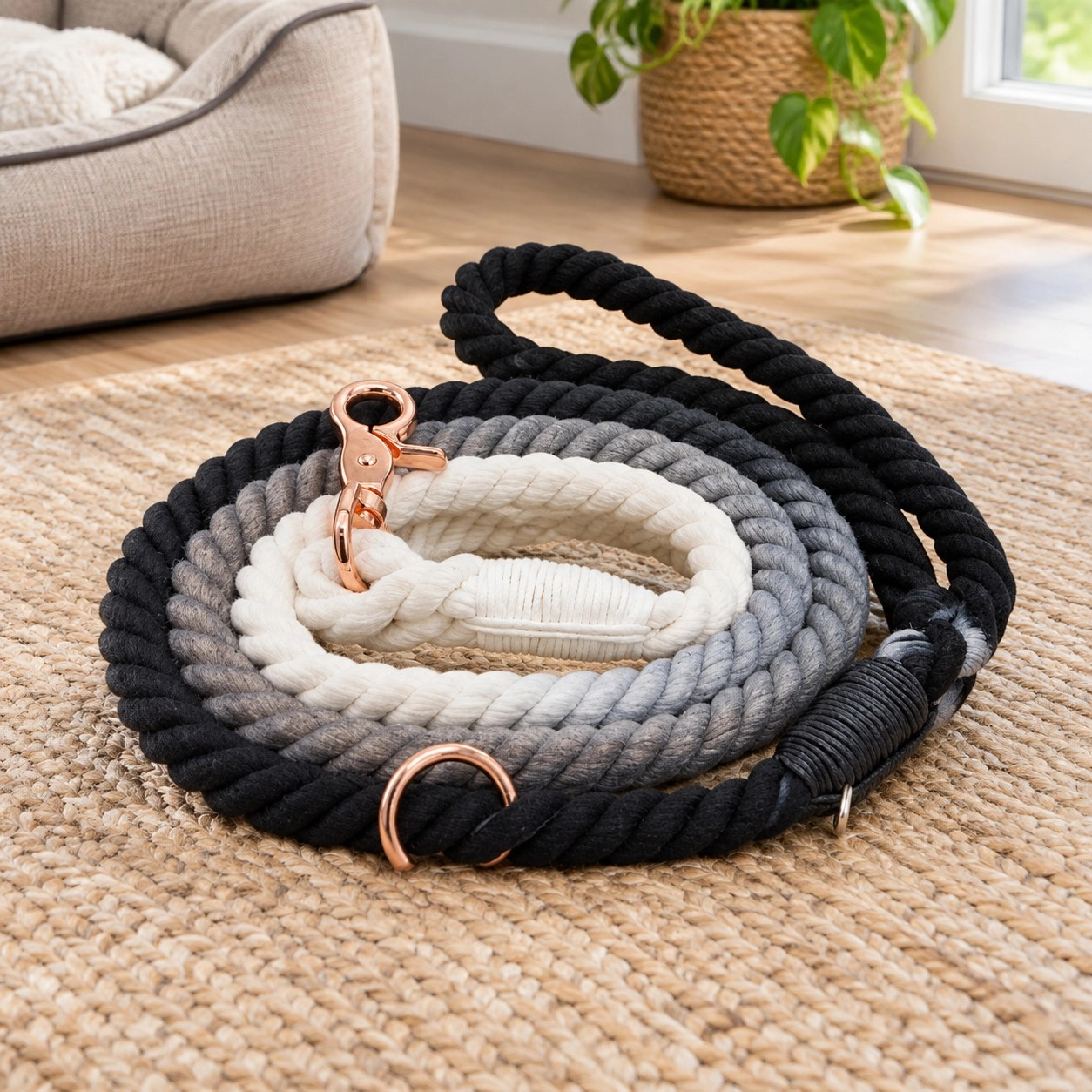Rope leash - Ombre black — Collars, leads and harnesses