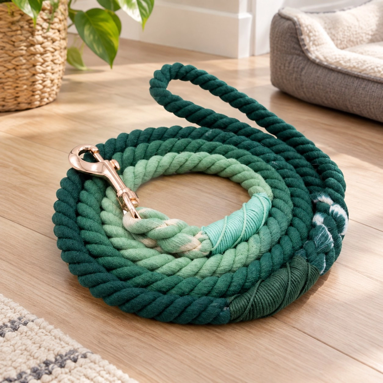 Pawsome Pets New York Laisse en corde - Ombre dark green — Colliers, laisses et harnais