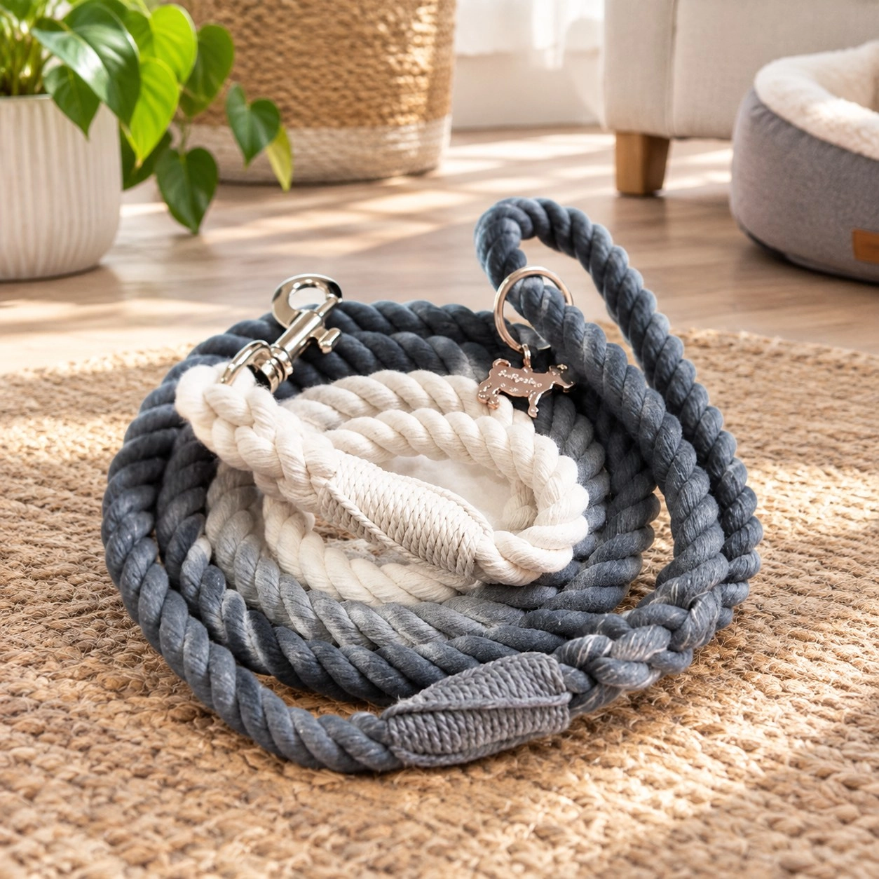 Pawsome Pets New York Laisse en corde - Ombre grey — Colliers, laisses et harnais