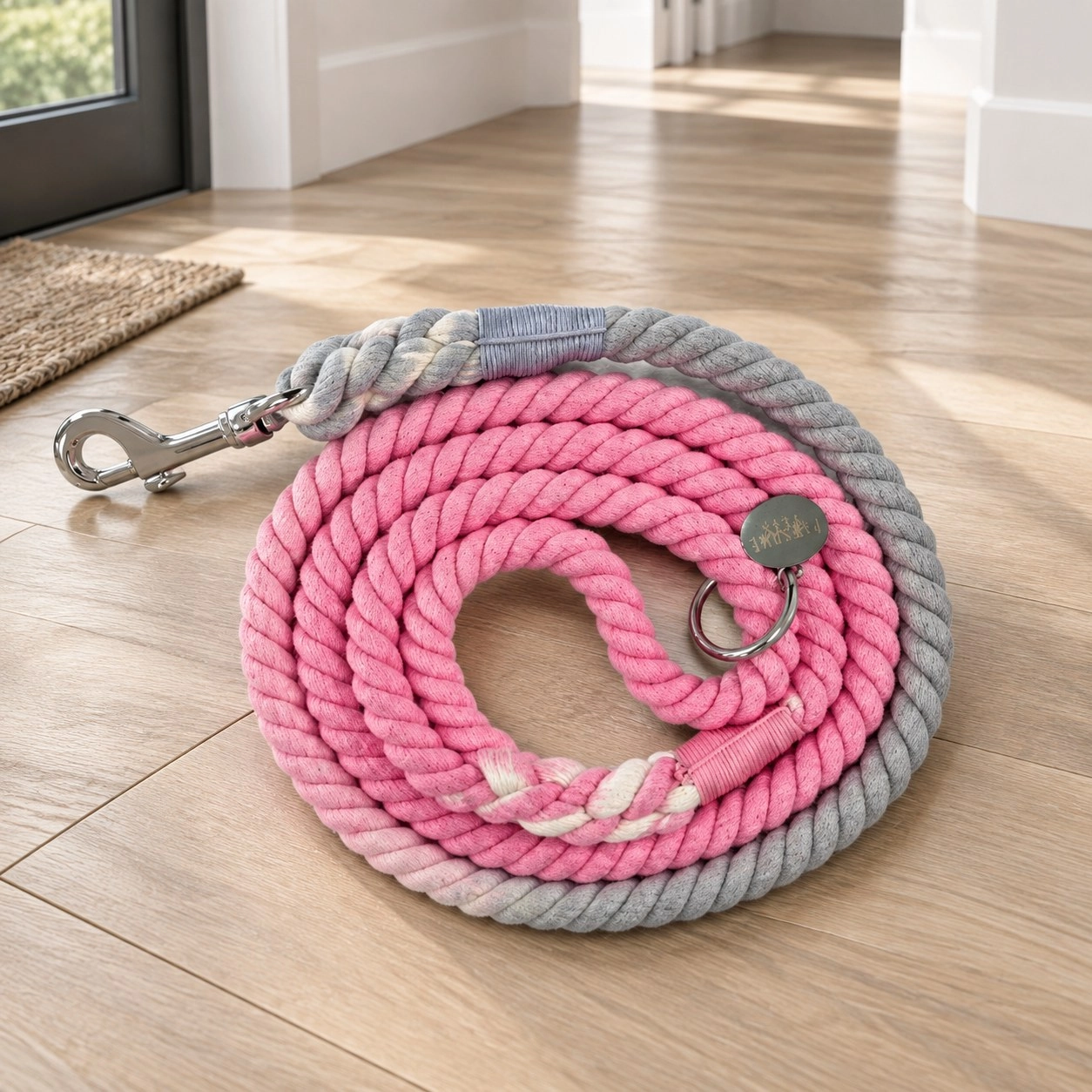 Pawsome Pets New York Laisse en corde - Ombre grey pink — Colliers, laisses et harnais