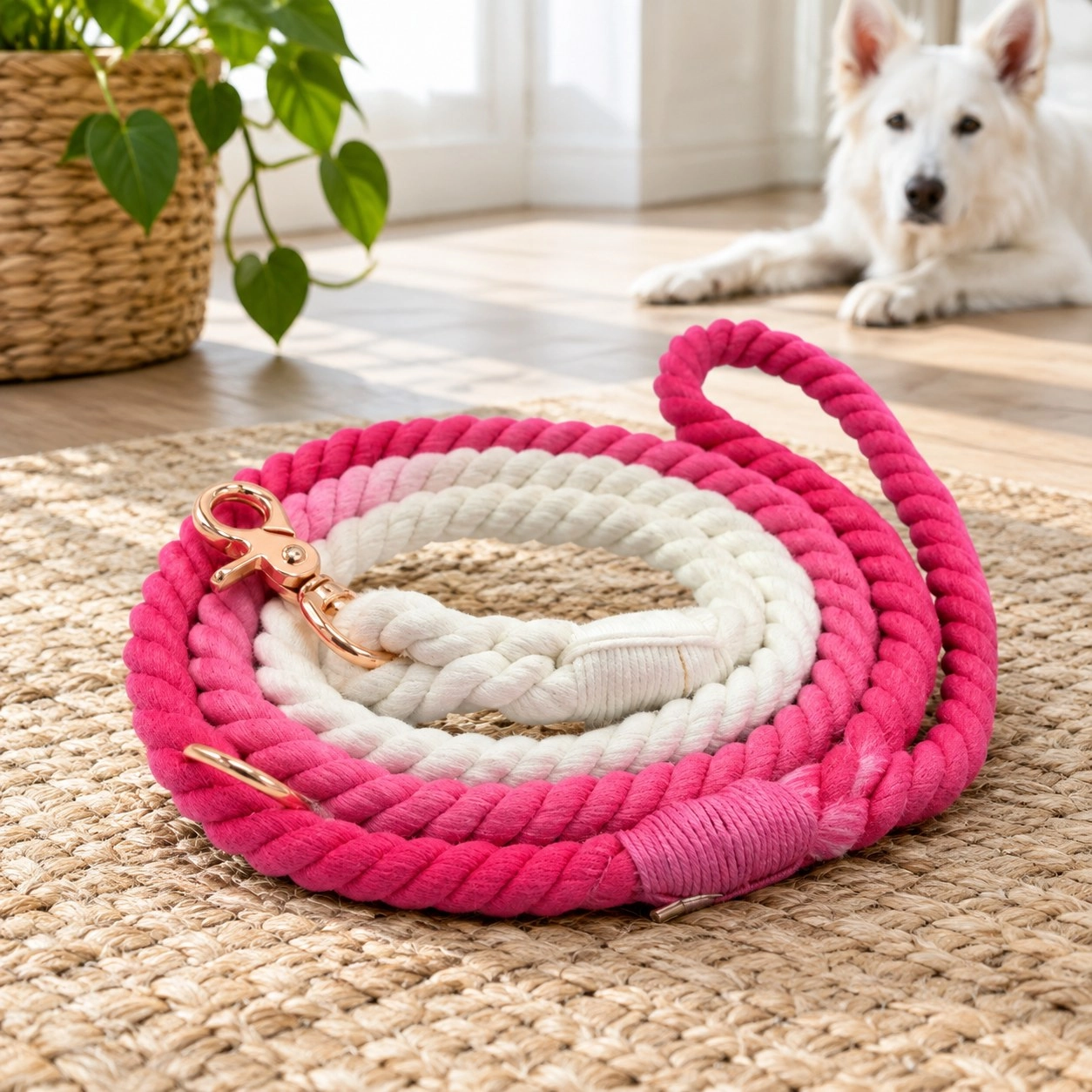 Pawsome Pets New York Laisse en corde - Ombre pink — Colliers, laisses et harnais