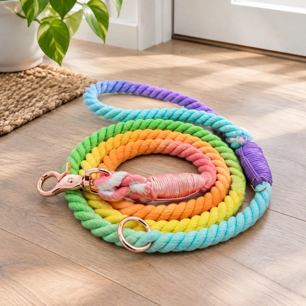 Pawsome Pets New York Laisse en corde - Pastel rainbow — Colliers, laisses et harnais