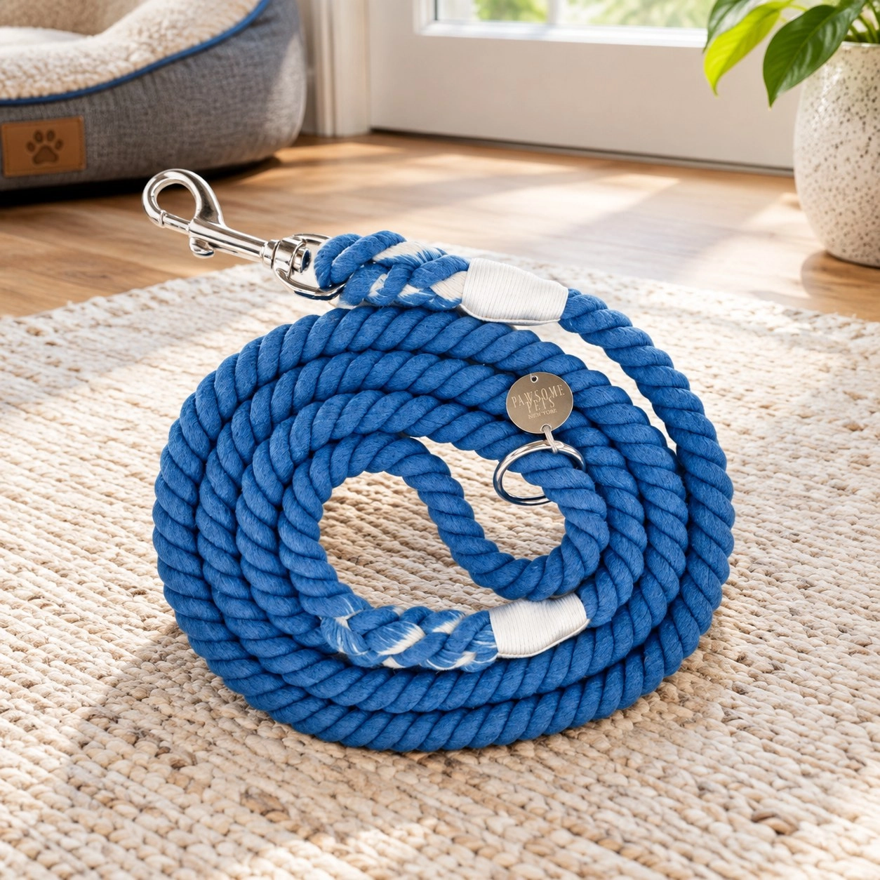 Pawsome Pets New York Laisse en corde - Peacock blue — Colliers, laisses et harnais