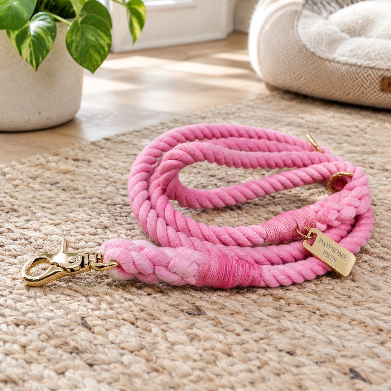 Pawsome Pets New York Laisse en corde - Pink lady — Colliers, laisses et harnais