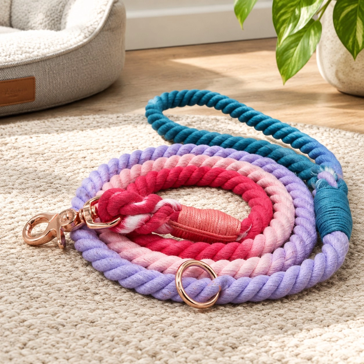 Pawsome Pets New York Laisse en corde - Plum perfect — Colliers, laisses et harnais