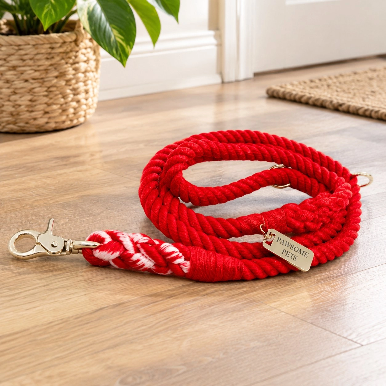Pawsome Pets New York Laisse en corde - Red rose — Colliers, laisses et harnais