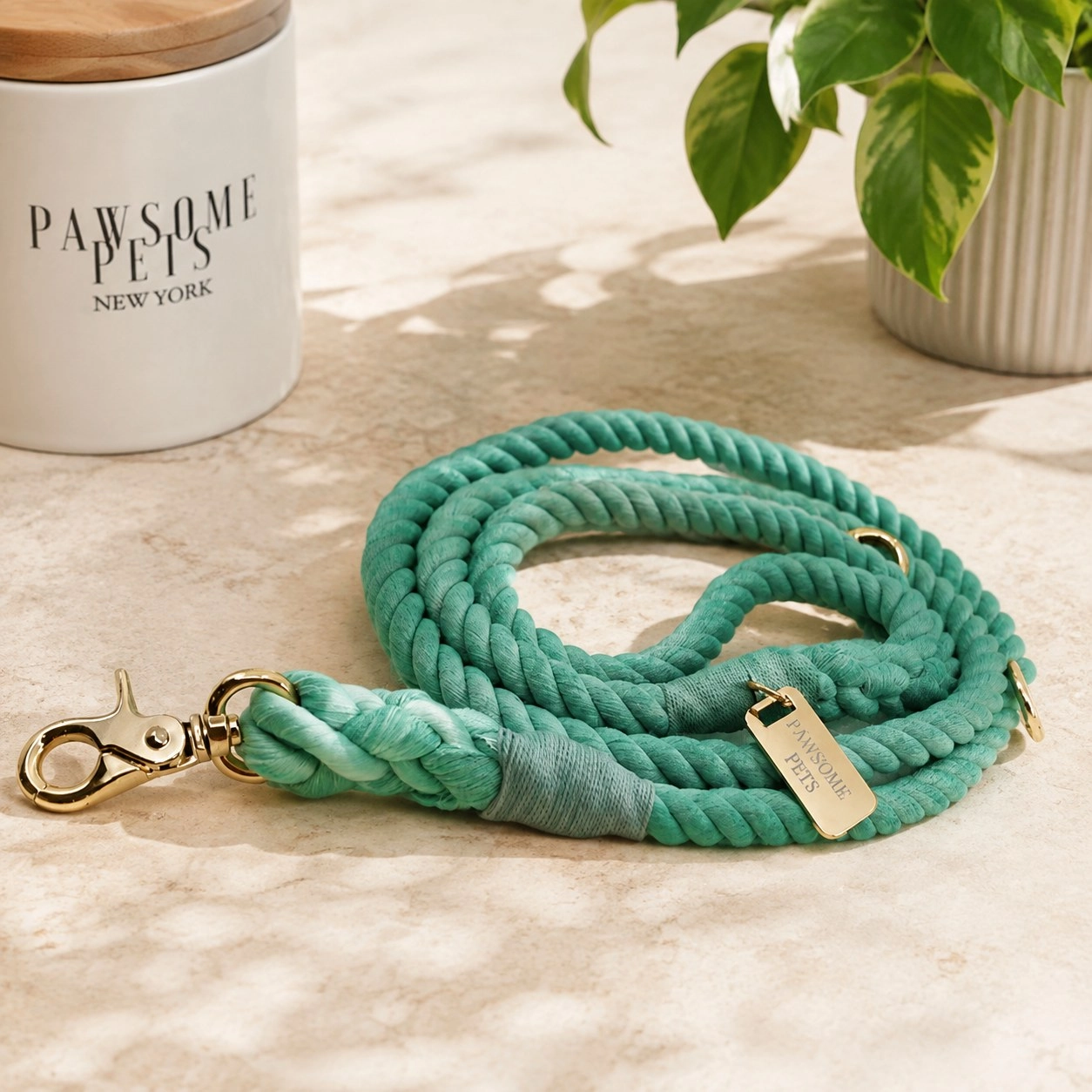 Rope leash - Sage — Collars, leads and harnesses