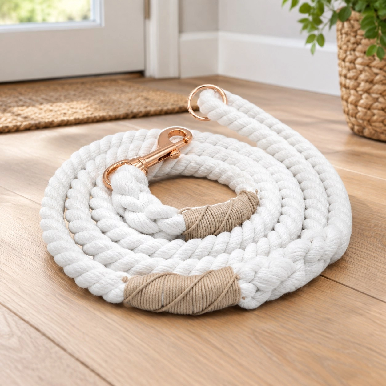 Pawsome Pets New York Laisse en corde - Blanc neige — Colliers, laisses et harnais