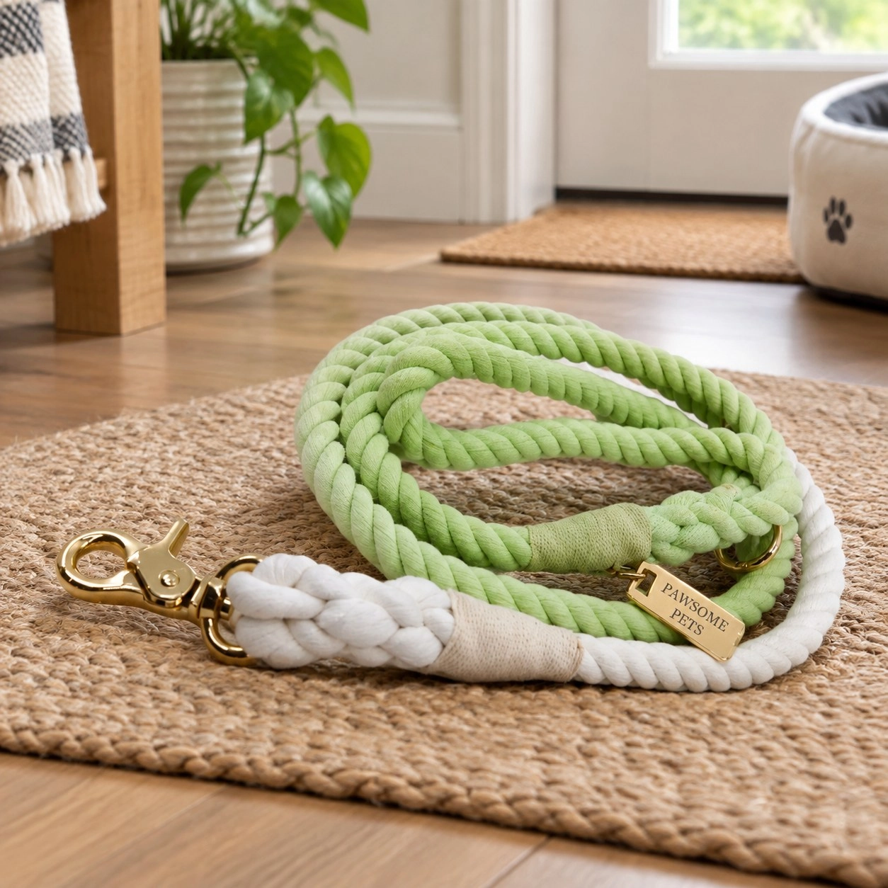 Pawsome Pets New York Laisse en corde - Sour lime — Colliers, laisses et harnais