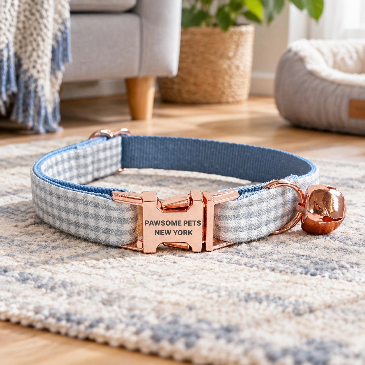 Pawsome Pets New York Collier pour petit chien & chat - Blue grey stripe