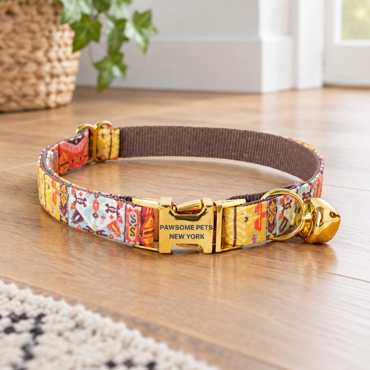 Pawsome Pets New York Collier pour petit chien & chat - Caramel brown