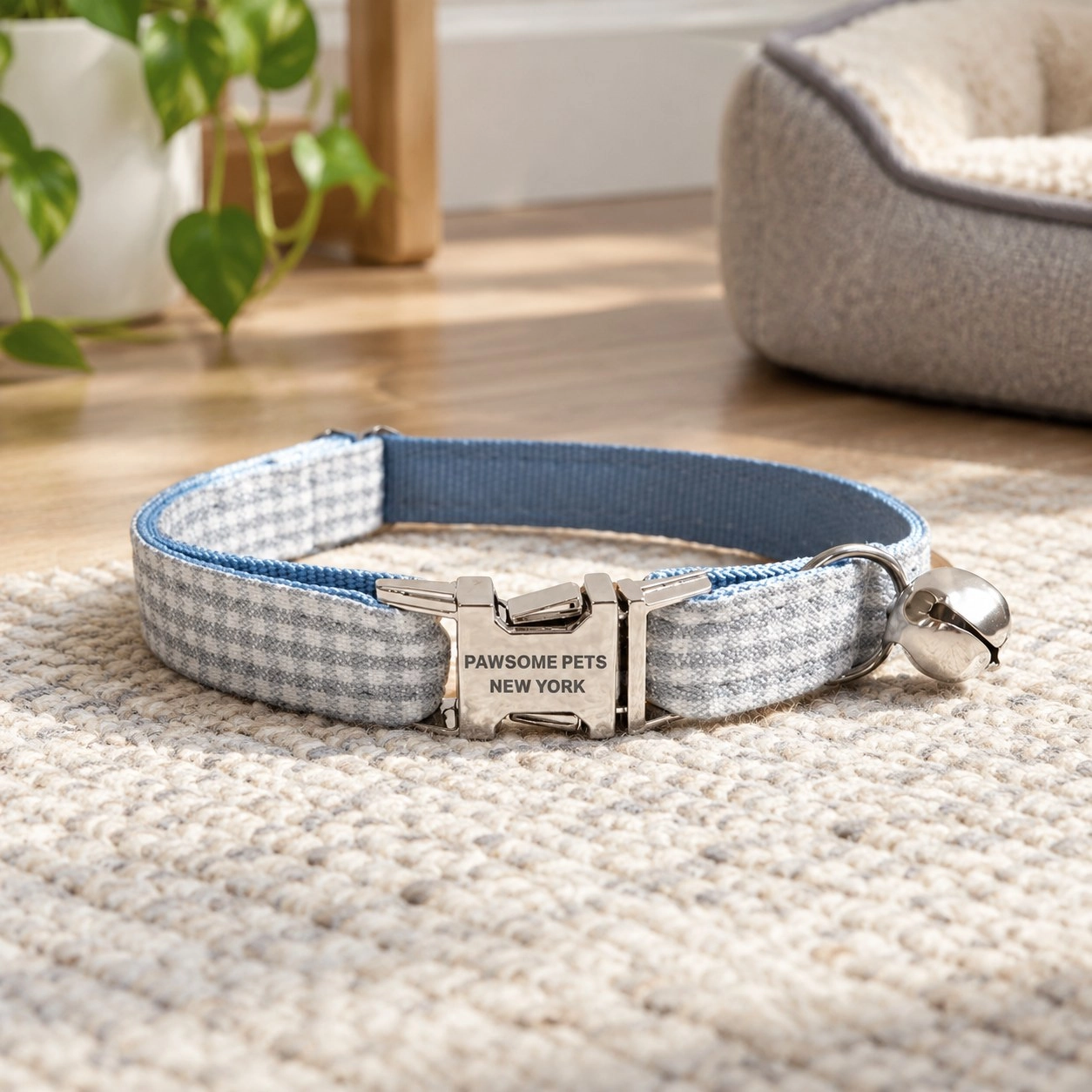 Pawsome Pets New York Collier pour petit chien & chat - Charcoal grey stripe