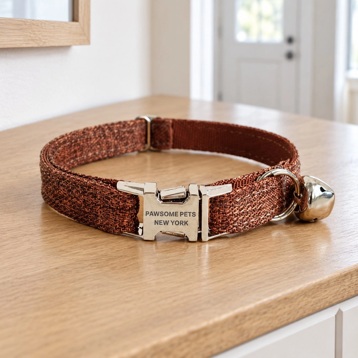 Pawsome Pets New York Collier pour petit chien & chat - Chestnut brown