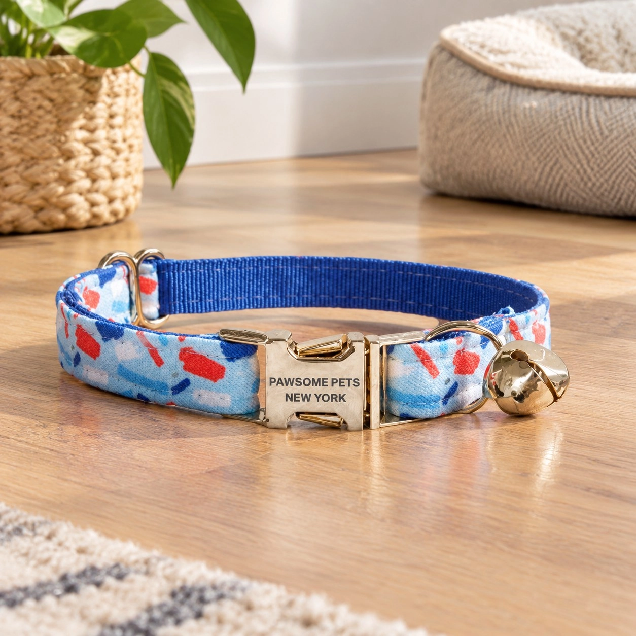 Pawsome Pets New York Collier pour petit chien et chat - Bleu indigo