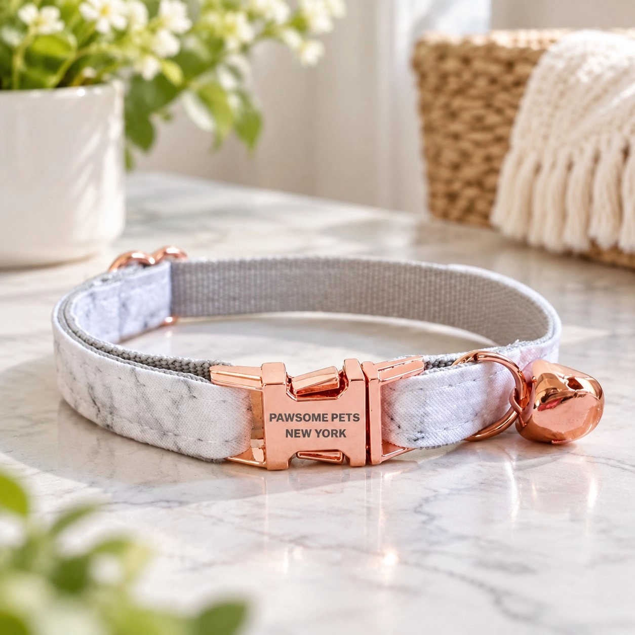 Pawsome Pets New York Collier pour petit chien et chat - Blanc Mable