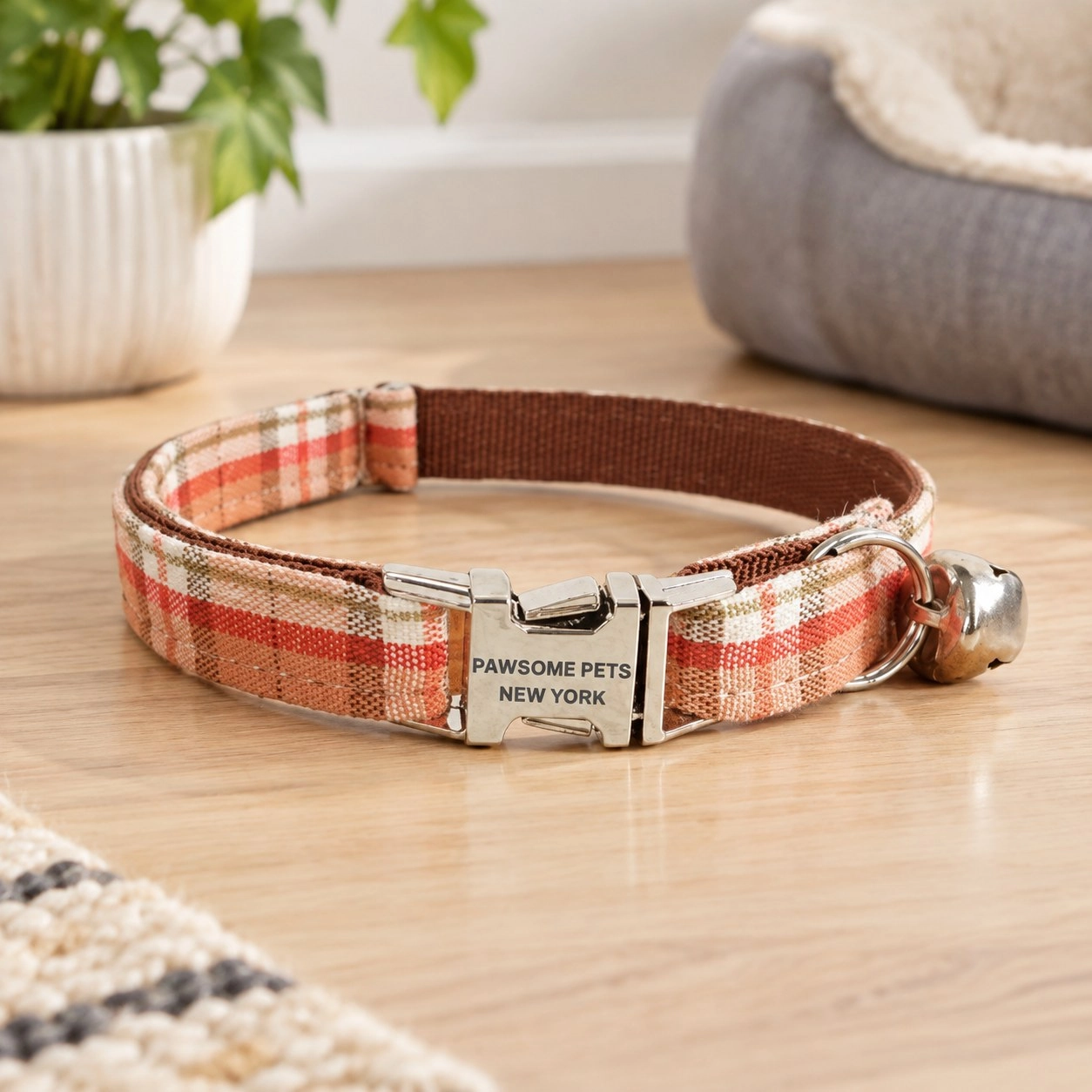 Pawsome Pets New York Collier pour petit chien et chat - Rayure orange
