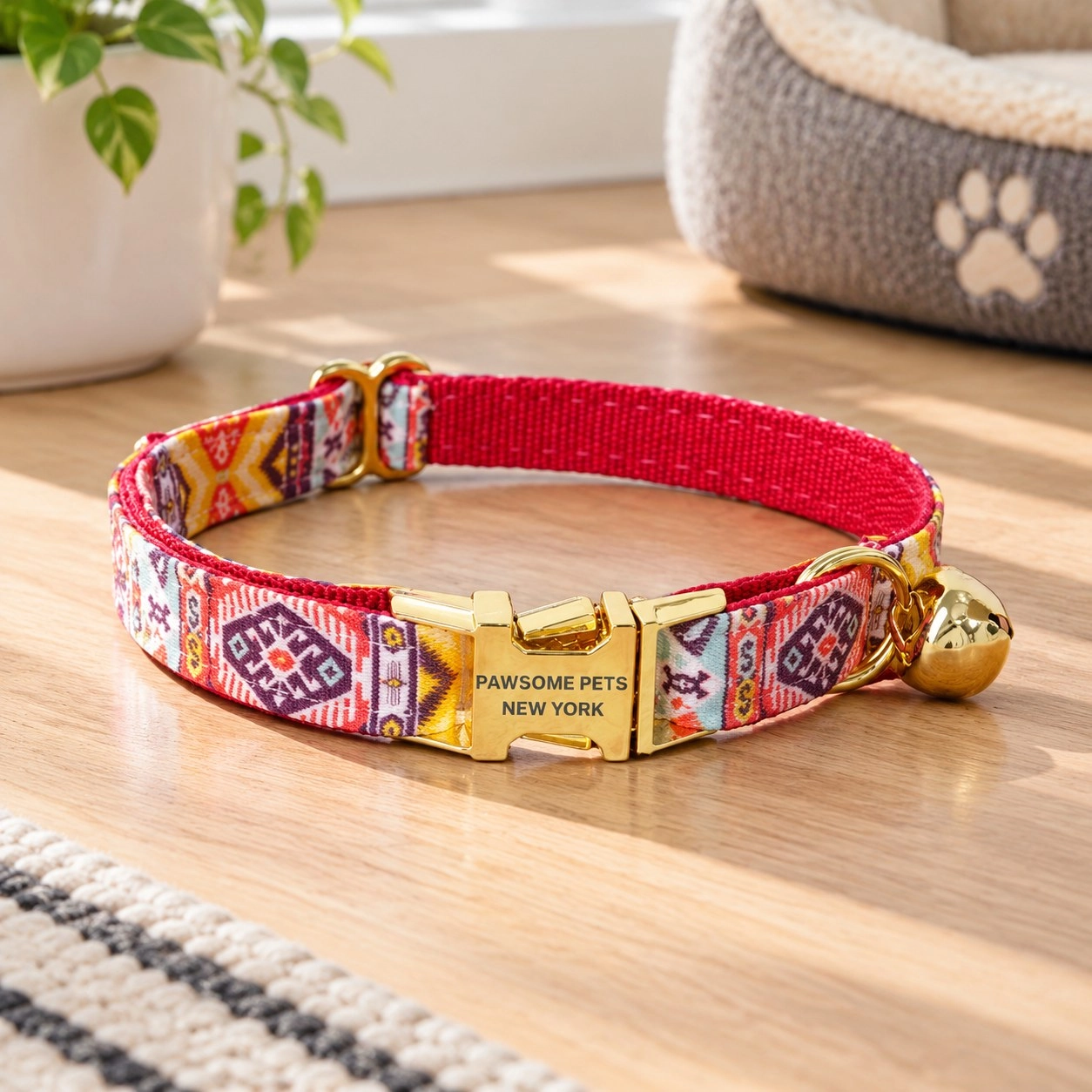 Pawsome Pets New York Petit collier pour chien & chat - Rouge rubis