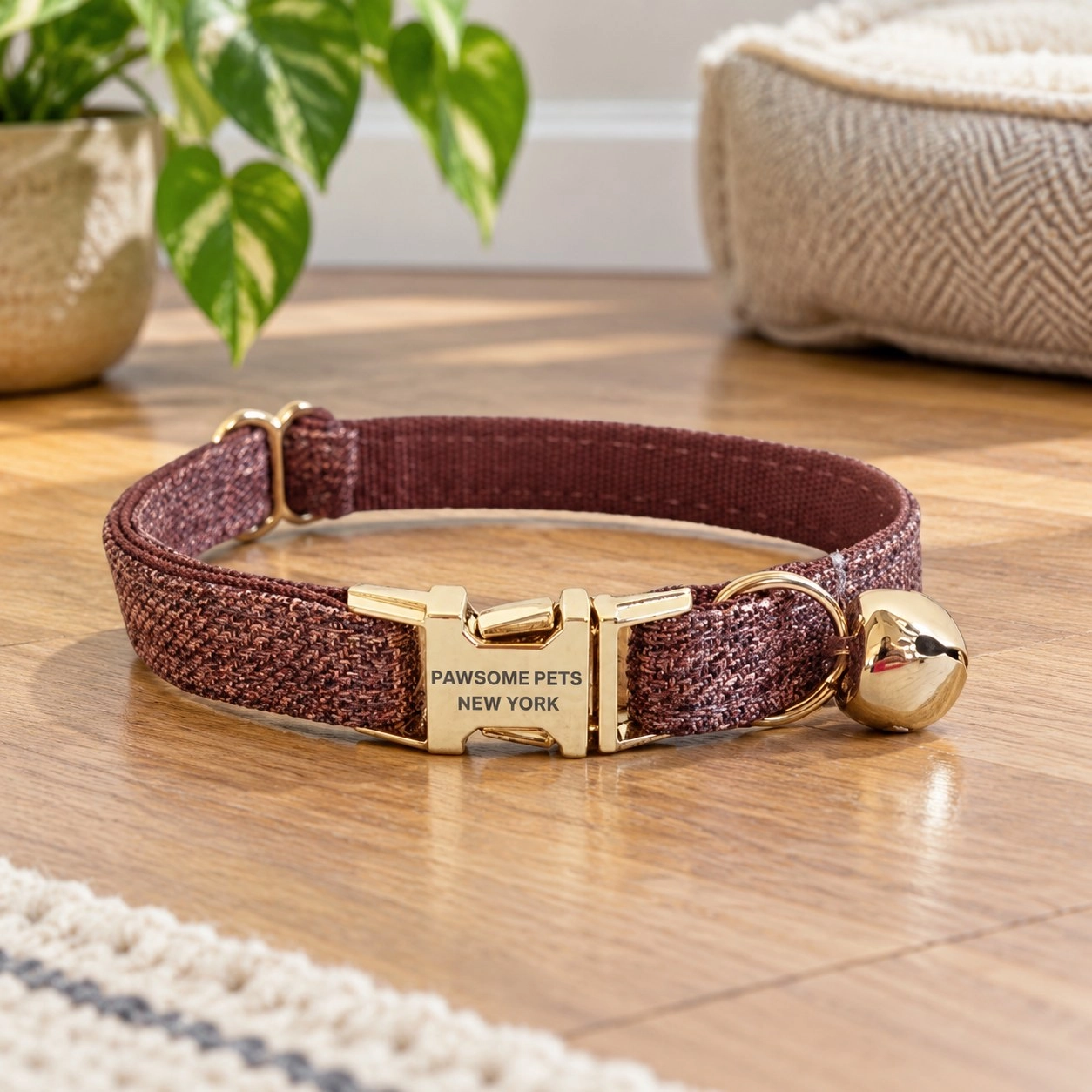 Pawsome Pets New York Petit collier pour chien & chat - Rustique