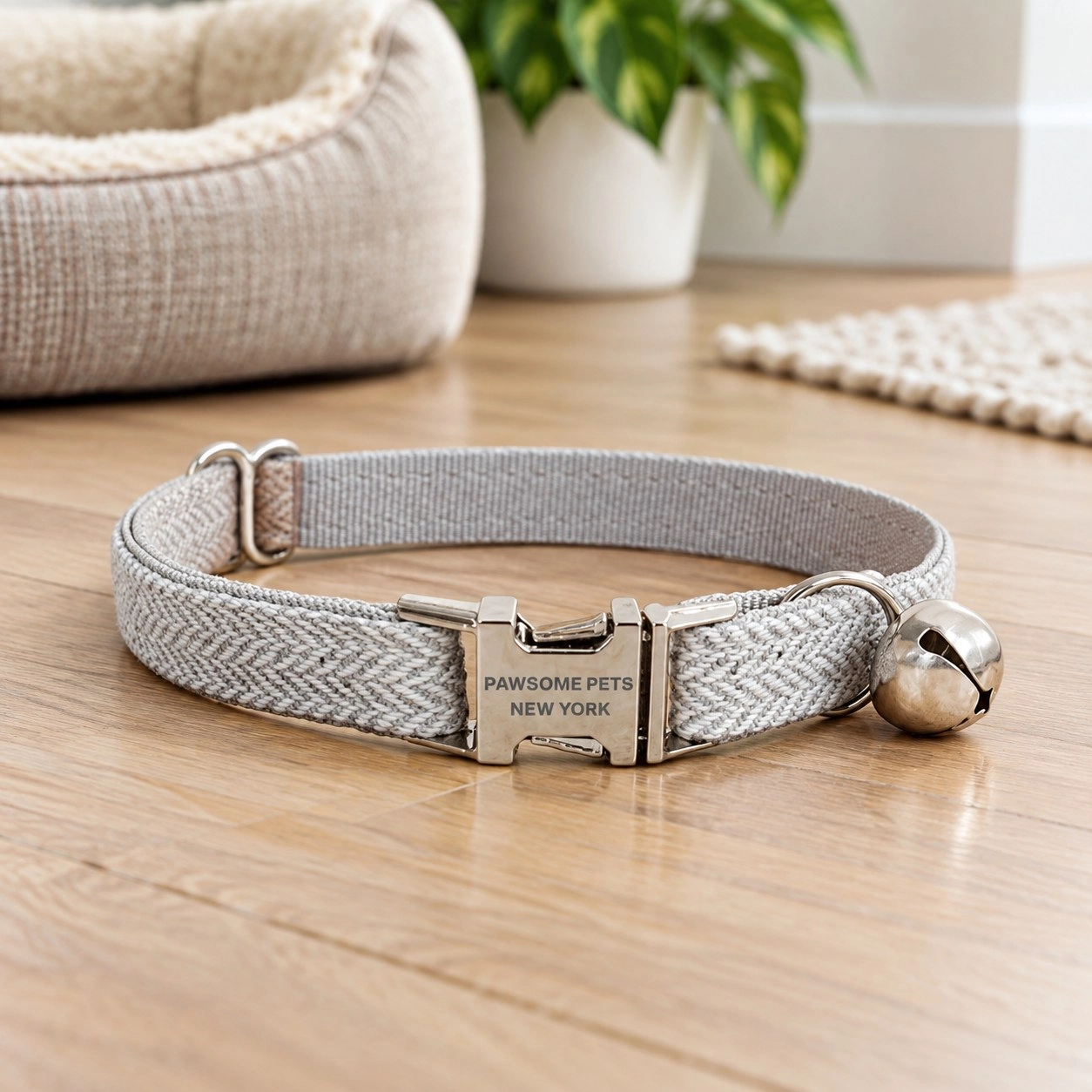Pawsome Pets New York Petit collier pour chien & chat - Gris argent
