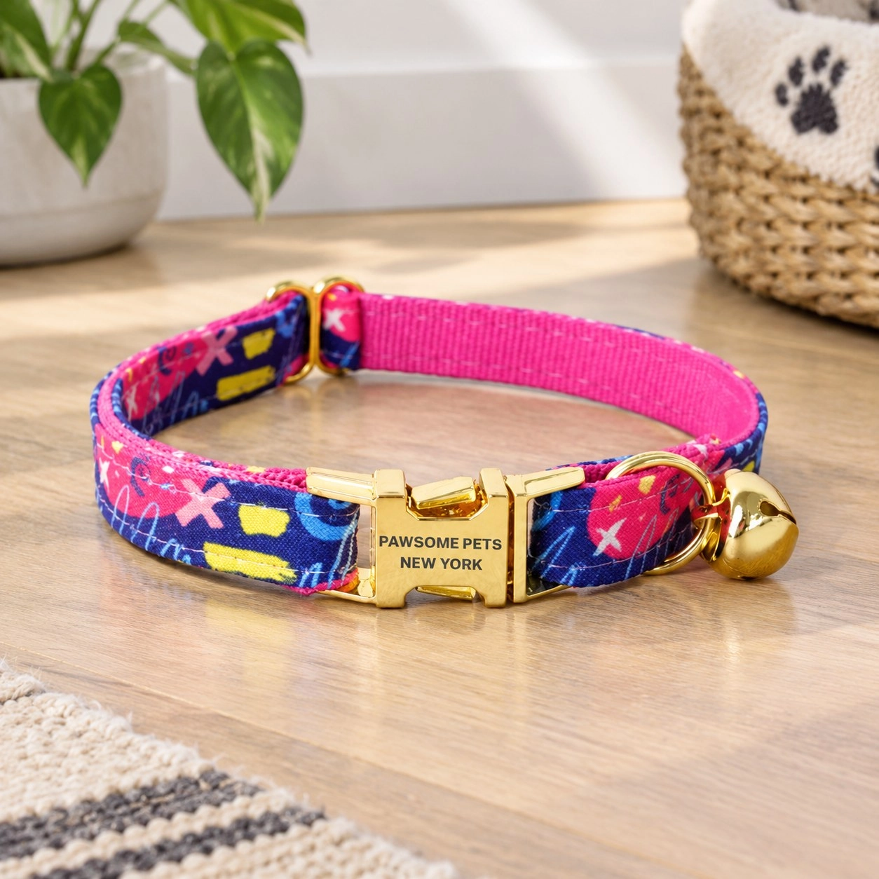 Pawsome Pets New York Collier pour chien et chat petite taille - Rose espagnol