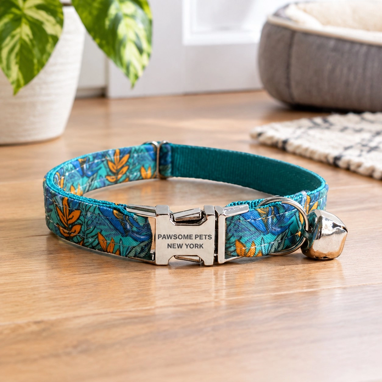 Pawsome Pets New York Collier pour chien et chat petite taille - Bleu turquoise