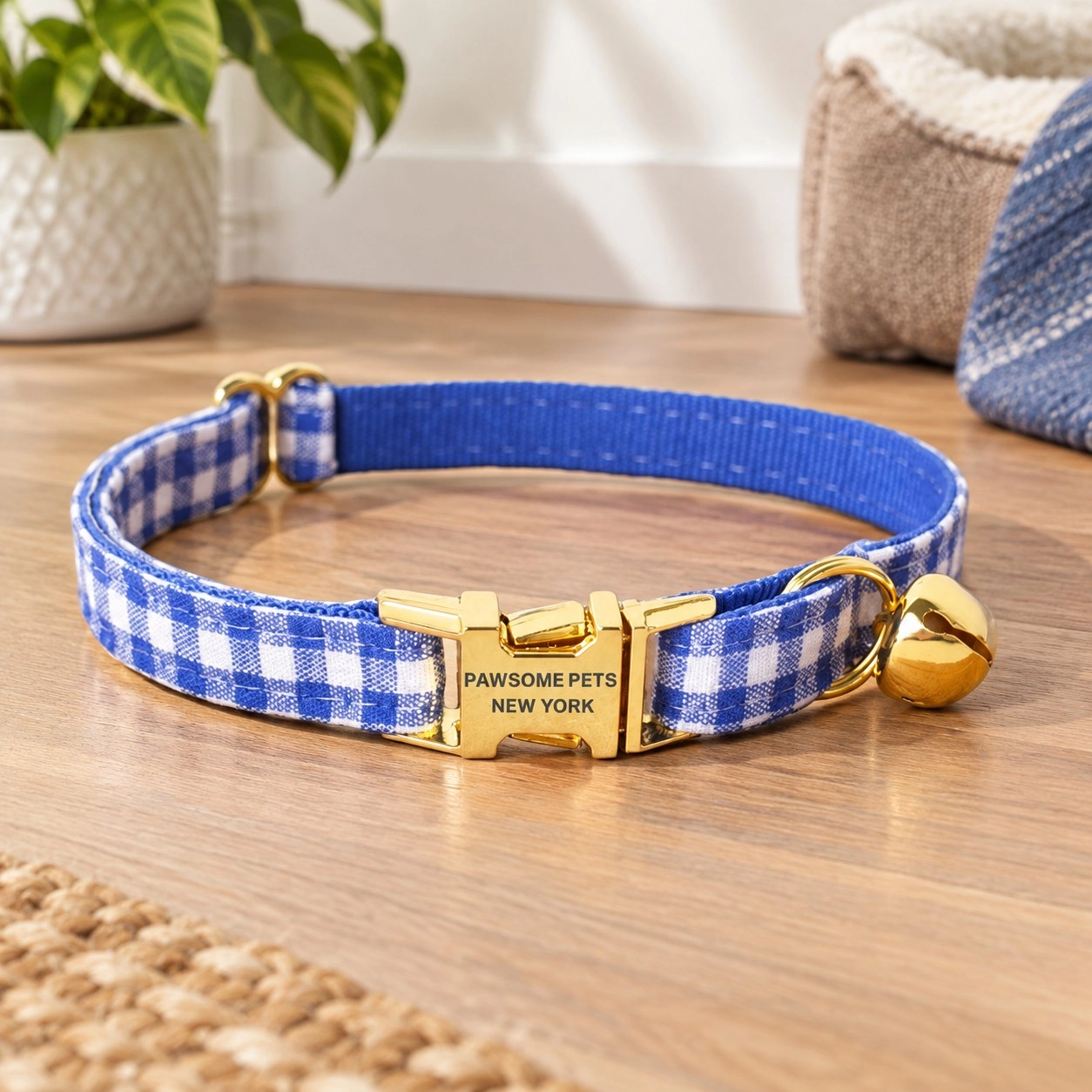 Pawsome Pets New York Collier pour chien et chat petite taille - Rayure bleue indigo