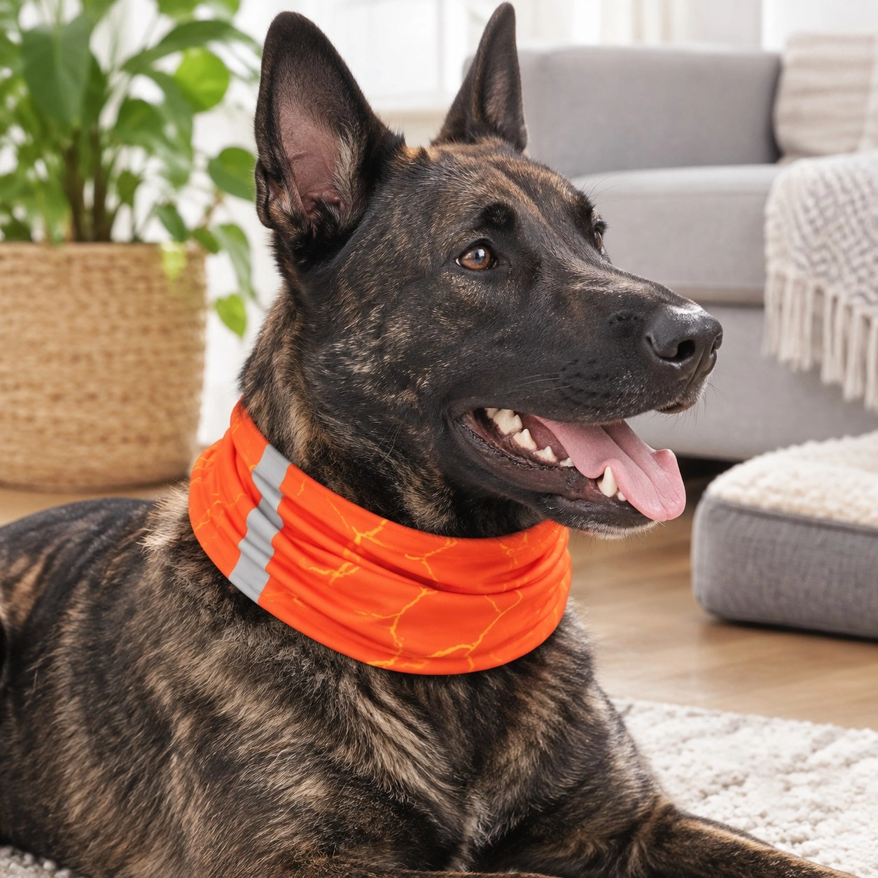 Pup Scruffs Smash Crackle Orange tour de cou pour chien — Vêtements pour chiens