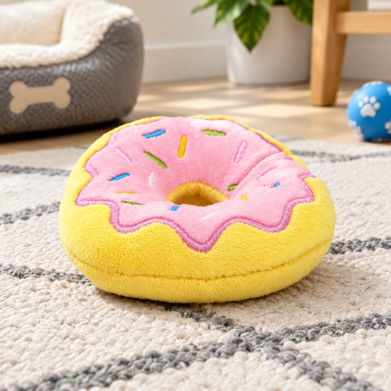 Jouet doux pour chiens Gloria Frosty 3 x 5 x 14 cm Donut Pink