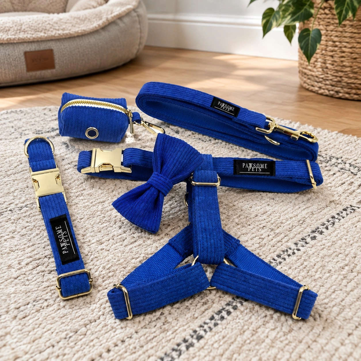 Pawsome Pets New York Ensemble step-in - Bleu (5 pièces) — Colliers, laisses et harnais