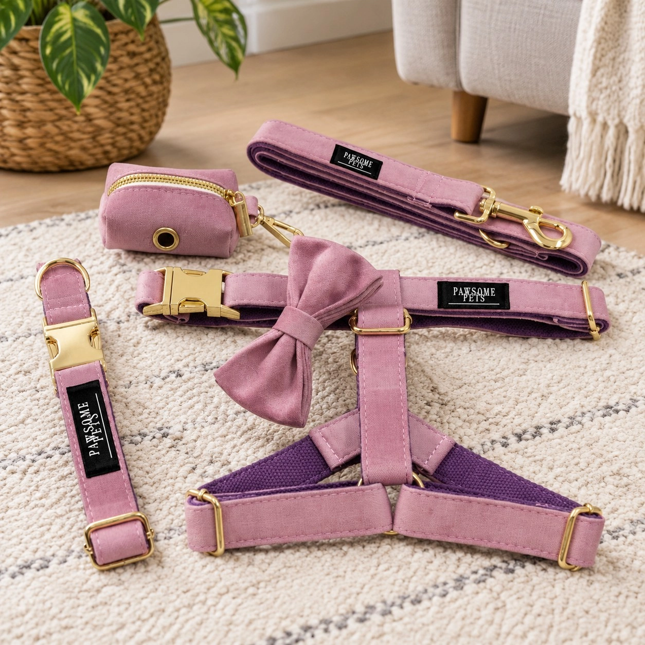 Step in bundle - Pink (5 pieces) — Collars, leads and harnesses