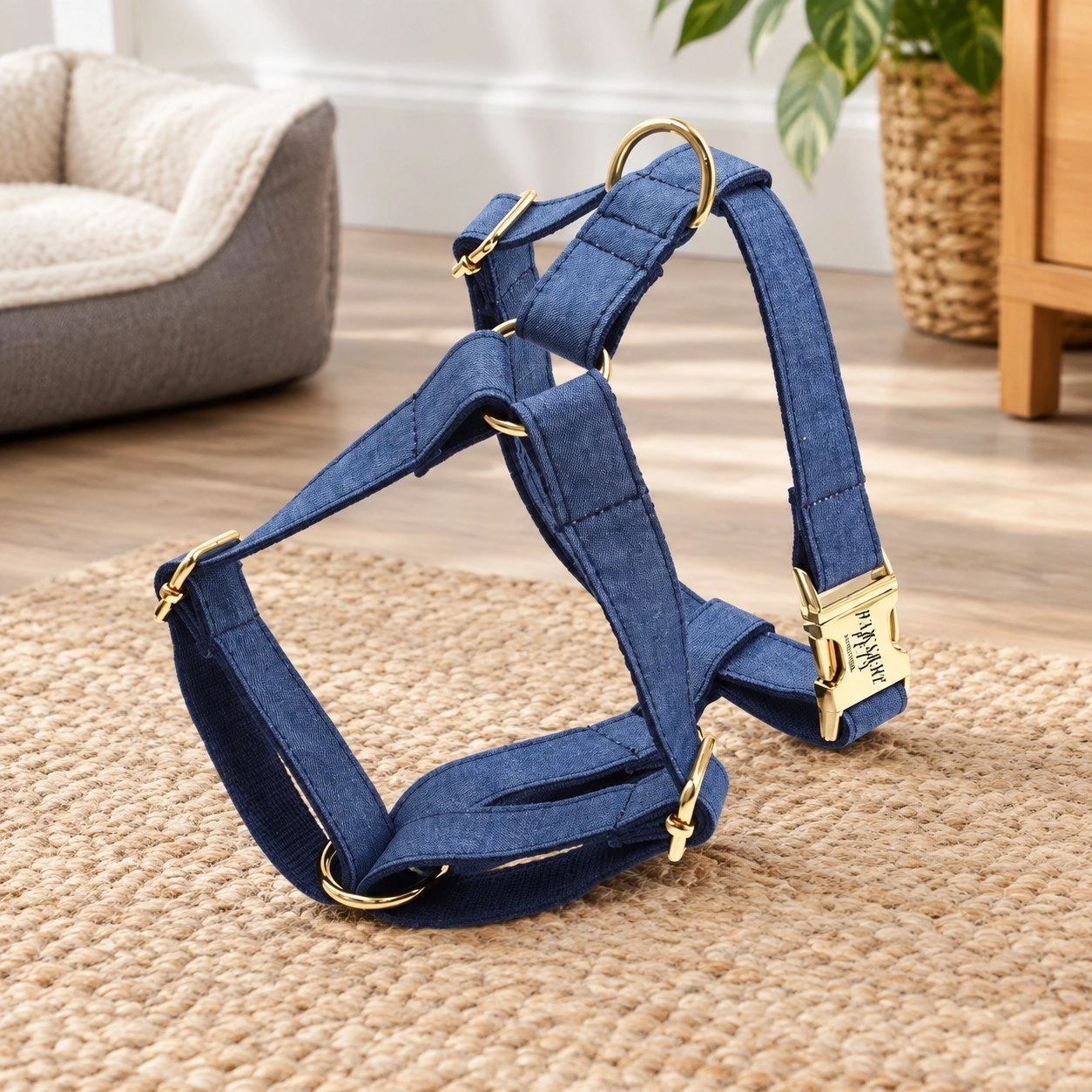 Pawsome Pets New York Harnais step-in - Bleu jean — Colliers, laisses et harnais