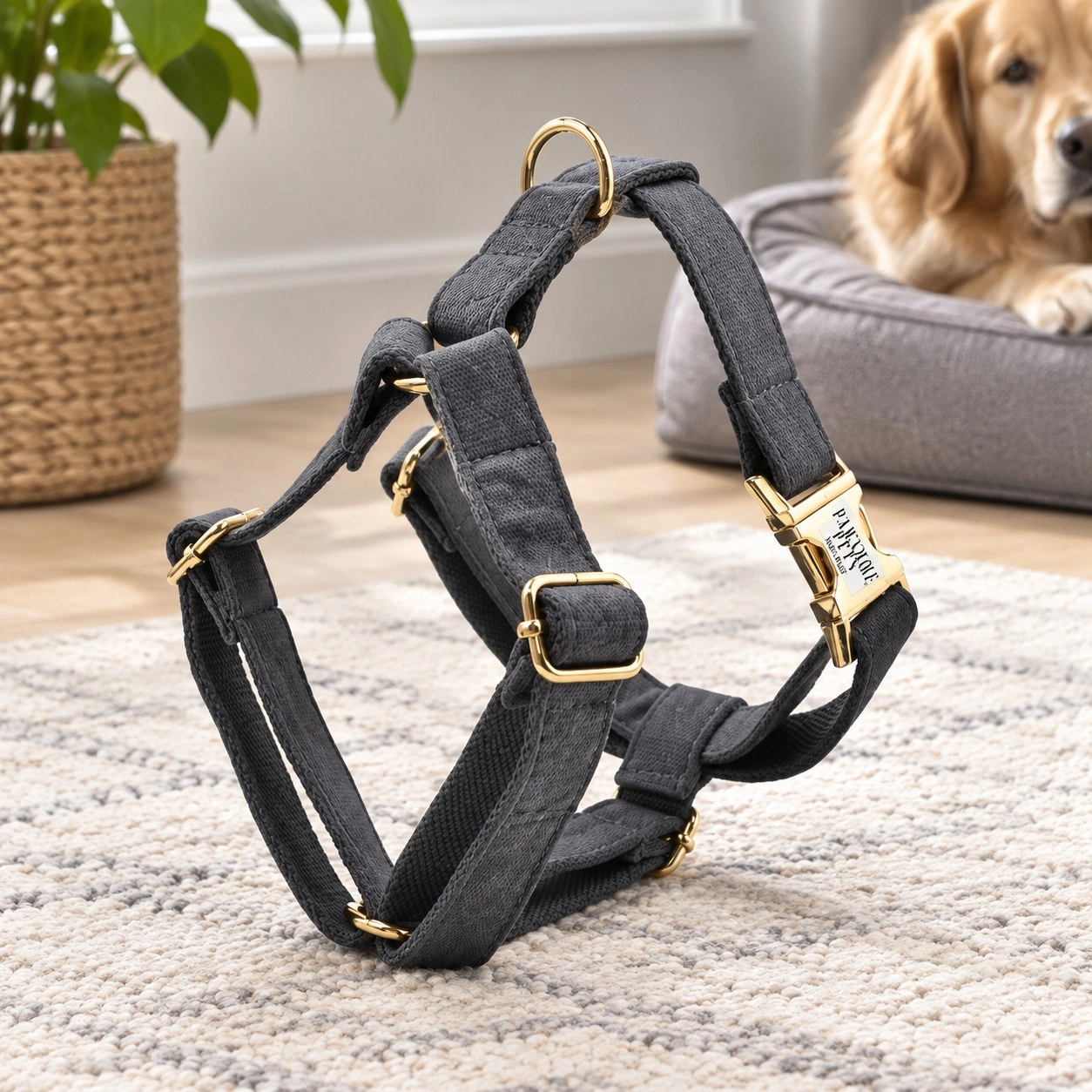 Pawsome Pets New York Harnais step-in - Gris foncé — Colliers, laisses et harnais